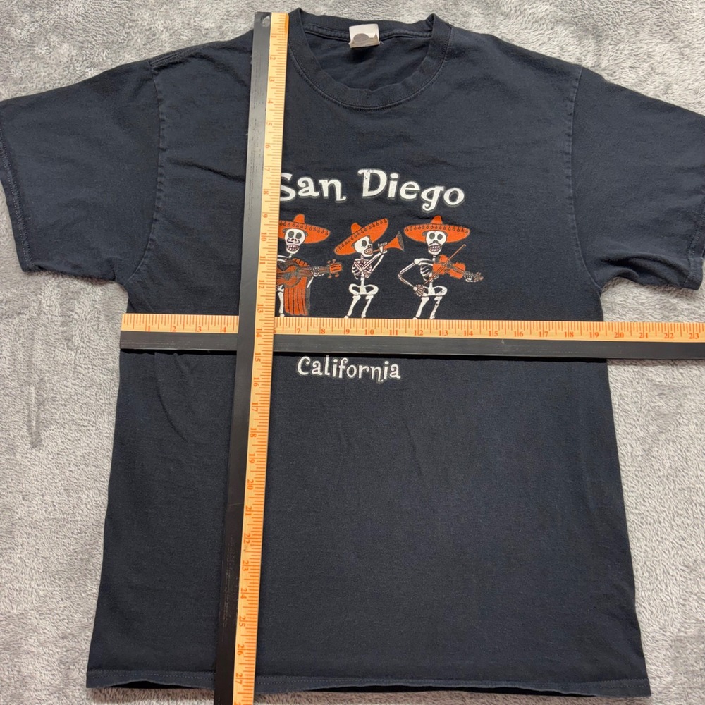 Port & Company T-Shirt Men Large Black Good San Diego Mariachi Skeletons Graphic - Picture 4 of 7